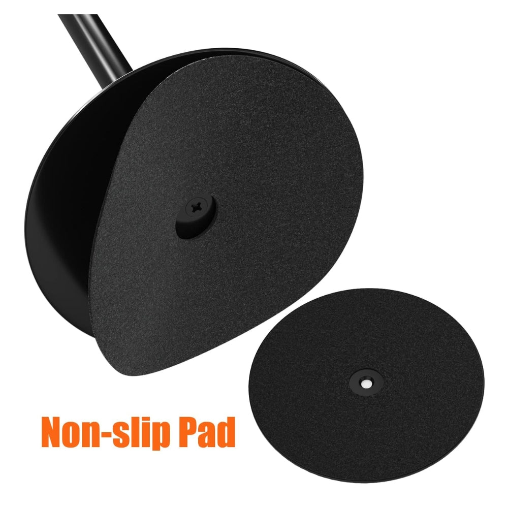 Close-up of heavy-duty top plates with anti-slip pads for secure speaker placement.