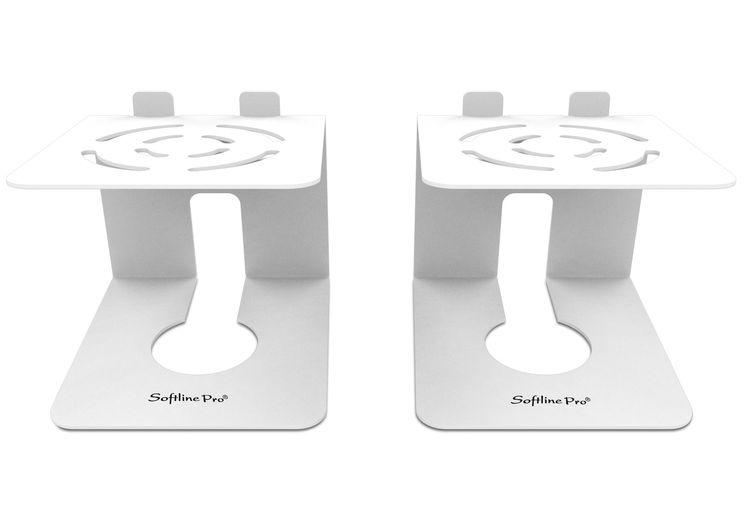 Two white bookends with 'Soffline Pro' branding on a white background