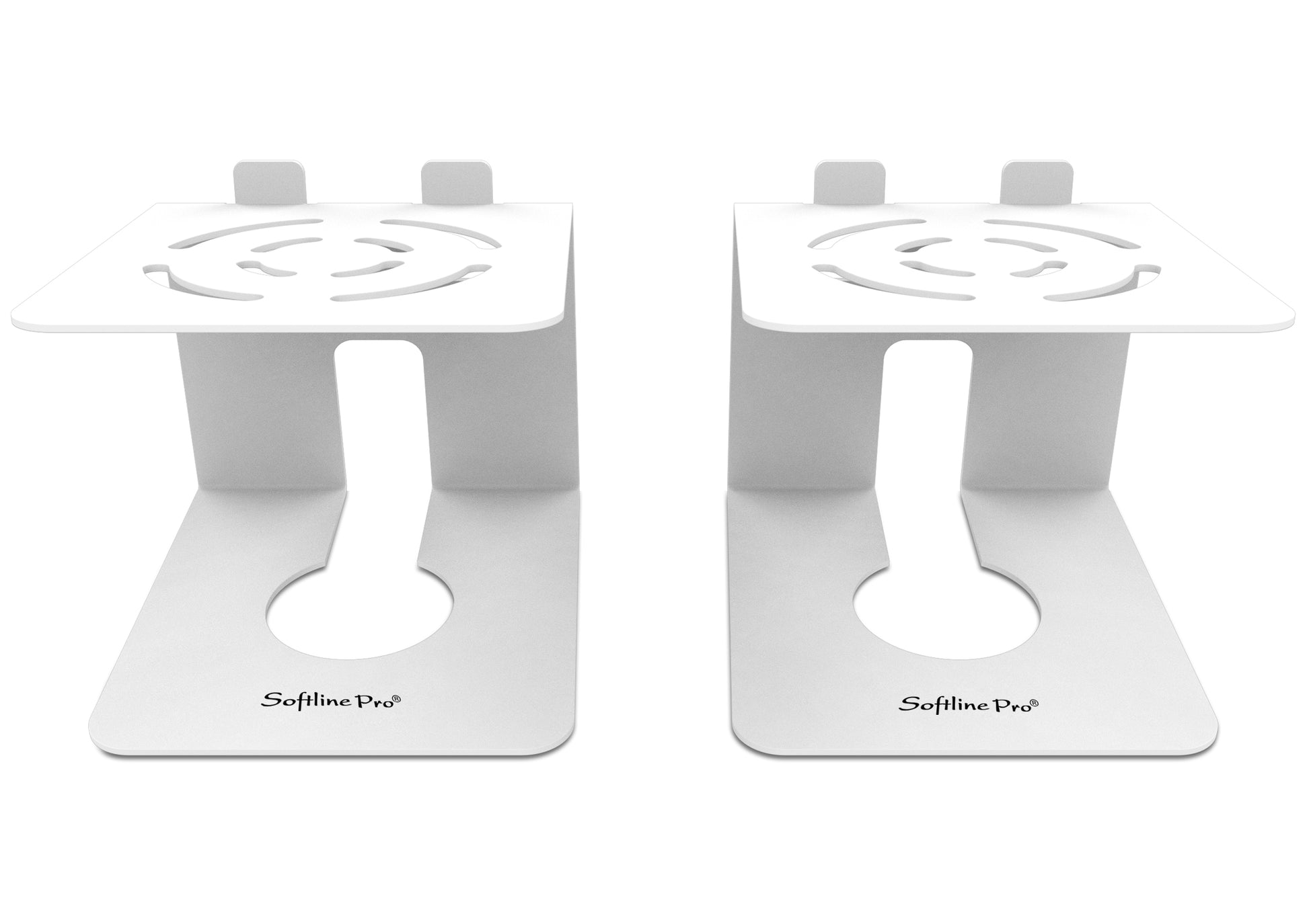 Two white bookends with 'Soffline Pro' branding on a white background