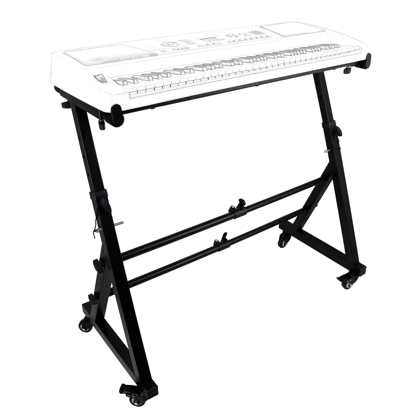 Heavy-duty adjustable Z-frame piano stand for digital keyboards
