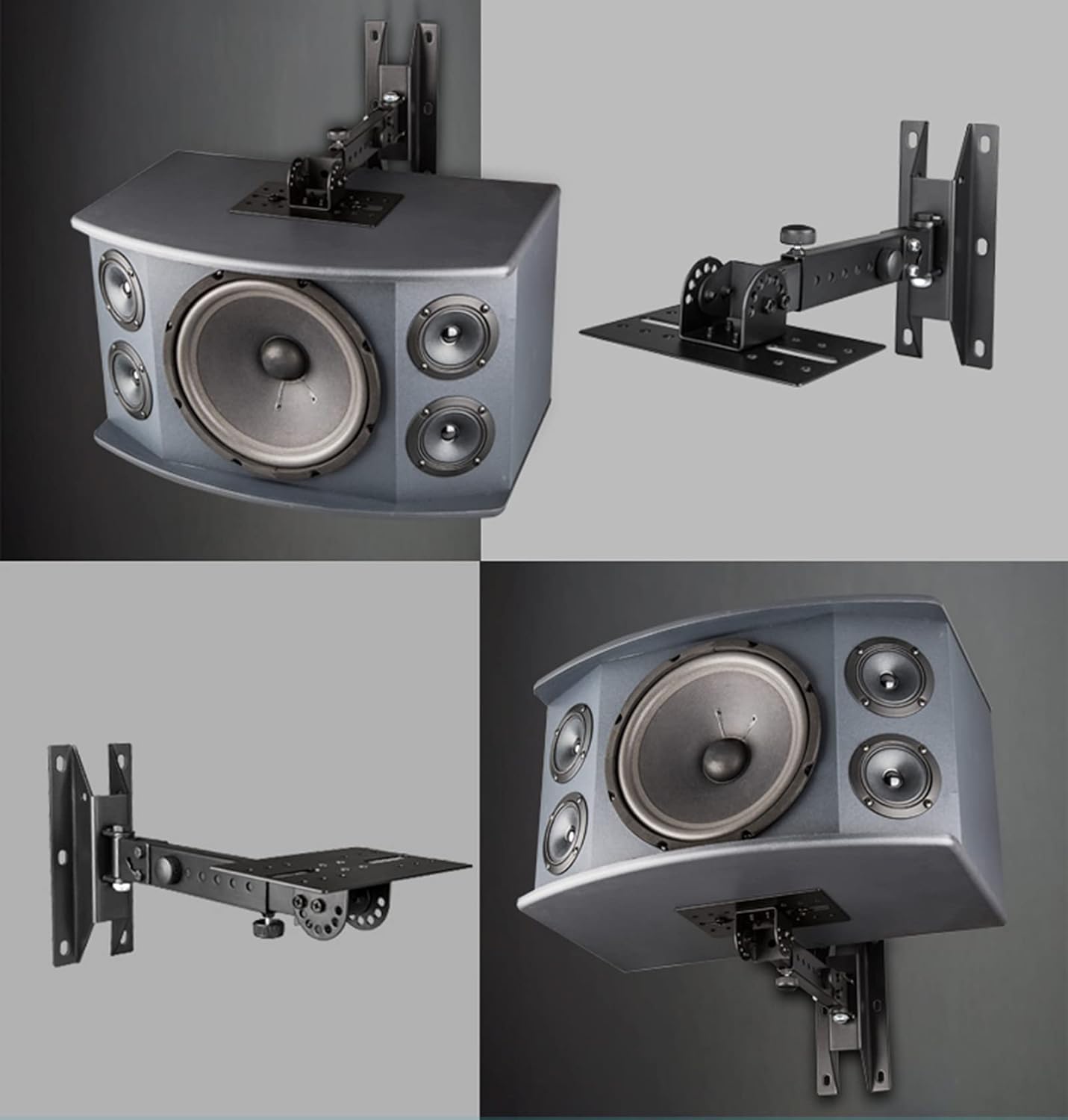Adjustable swivel speaker mounts, 
Wall-mounted SP WB588 holding bookshelf speakers