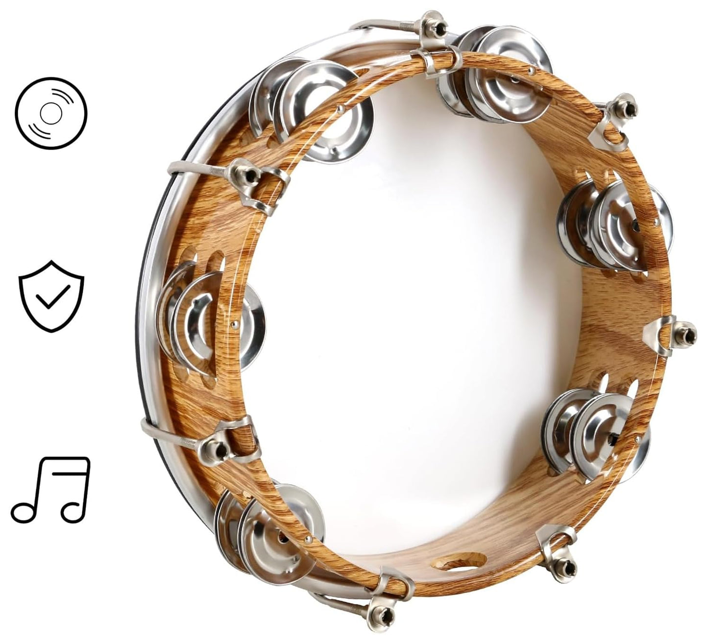 How to play a tambourine using hand tapping and jingling techniques