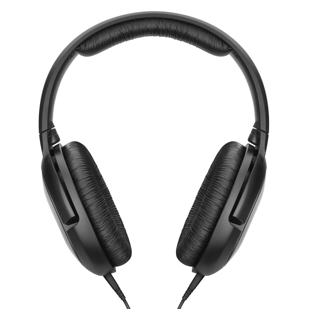 Black over-ear headphones on a white background