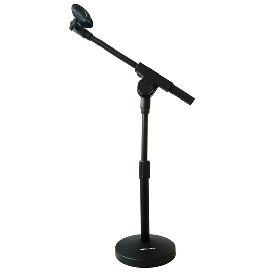 Softline Pro SP05 tabletop microphone stand with boom arm and round metal base for studio and singing.