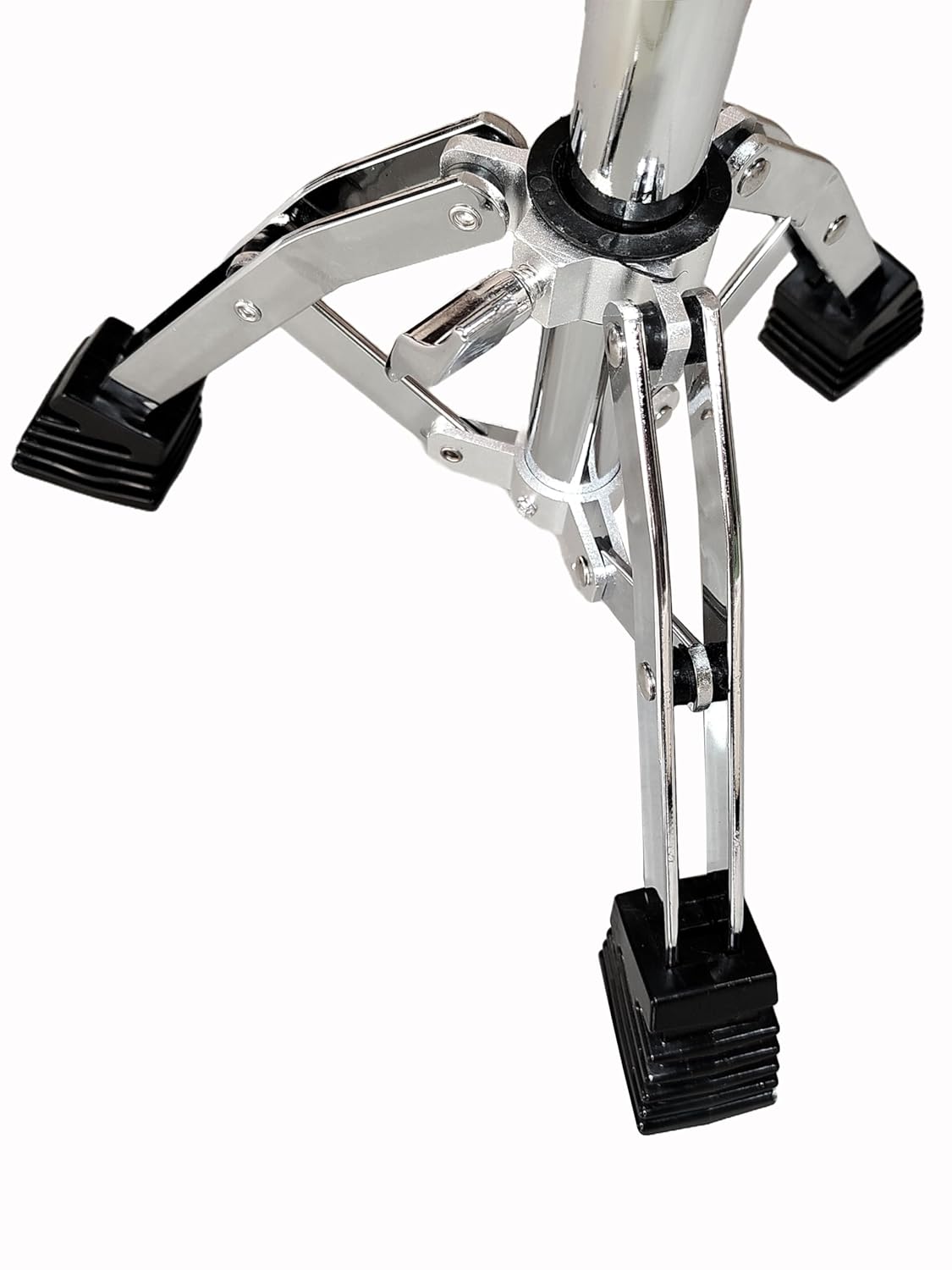 Drum stand with black rubber feet on a white background