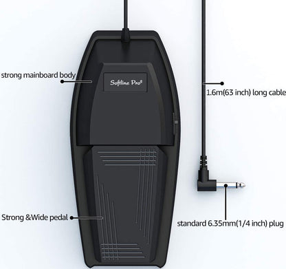 sustain pedal for midi keyboard Softline Pro Universal Sustain Pedal for Keyboard, Damper Foot Switch