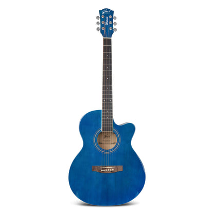 Gibz's Guitars Marvin 40" Full-Size Brown Acoustic Guitar Premium Cutaway Body High-Gloss Finish Bronze-Coated Strings Adjustable Truss Rod Die-Cast Tuning Keys Rosewood Bridge Ideal for Beginners, Students & Adults – GM 40 BL