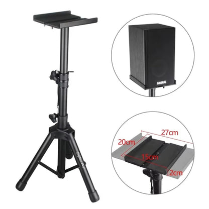 Softline Pro Heavy Duty Tripod Studio Monitor Stand Adjustable Height Foldable Tripod Legs Non-Slip Rubber Pads Foldable Monitor Speaker Stands - Single (SP 800 VP)