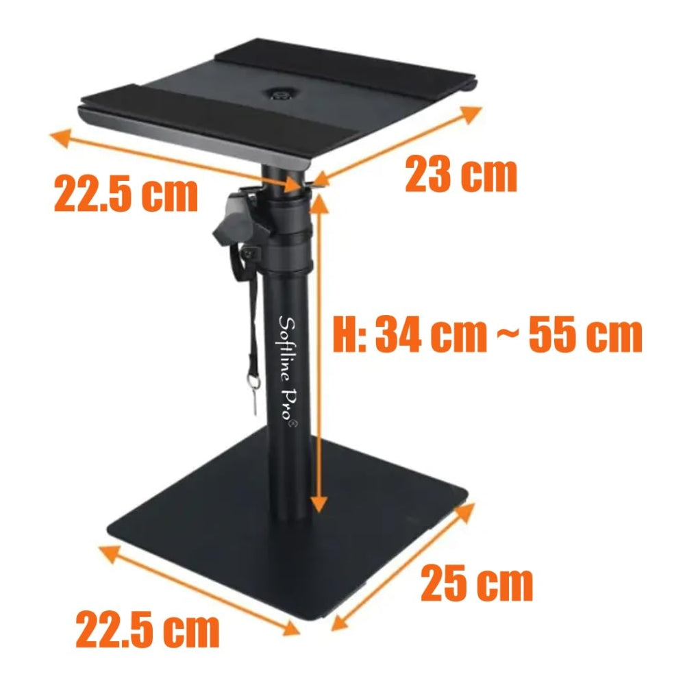 Softline Pro Desktop Studio Monitor Speaker Stand with Square Base - Single (SP 902 T)
