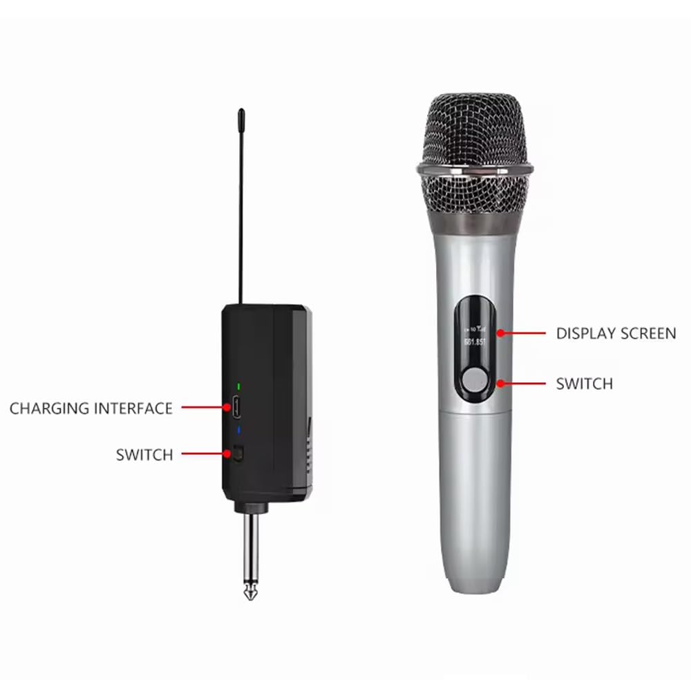 Softline Pro UHF Single Wireless Dynamic Microphone with Rechargeable Receiver & Handheld Mic (SP SHWL MIC-G)