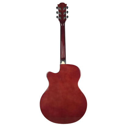 Gibz's Guitars NU TONE Series 40” Acoustic-Electric Guitar Full-Size Cutaway Body Linden Wood Construction Built-in Pickup Adjustable Truss Rod Smooth Playability with Zipper Gig Bag- GNT40 (GNT40-WR)