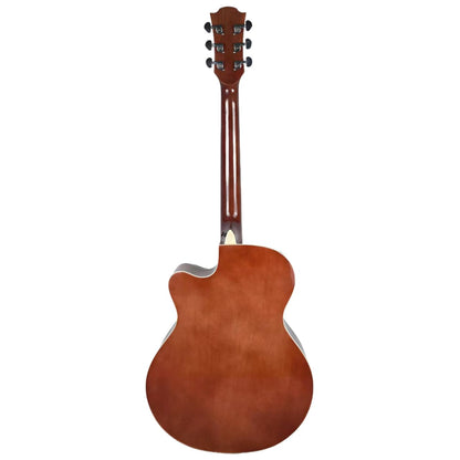 Gibz's Guitars NU TONE Series 40” Acoustic-Electric Guitar Full-Size Cutaway Body Linden Wood Construction Built-in Pickup Adjustable Truss Rod Smooth Playability with Zipper Gig Bag- GNT40 (GNT40-SB)