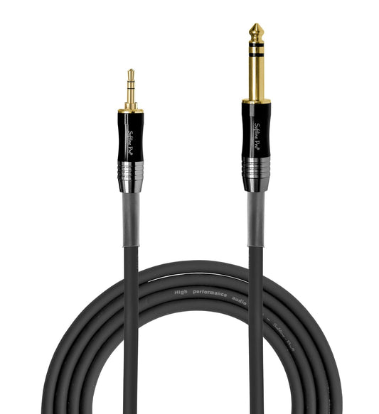 Softline Pro 3.5mm to 6.35mm Aux Cable, TRS Bidirectional Stereo Audio Cable Jack for Guitar, Mixer, iPod, Laptop, Speaker and Amplifiers - (SP EP2 STEREO 300) - 3 Meter (Gold Plated)