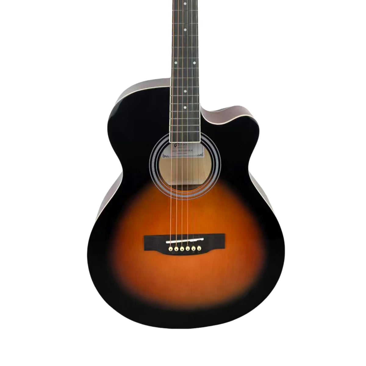 Gibz's Guitars NU TONE Series 40” Acoustic-Electric Guitar Full-Size Cutaway Body Linden Wood Construction Built-in Pickup Adjustable Truss Rod Smooth Playability with Zipper Gig Bag- GNT40 (GNT40-SB)