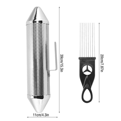 Softline Pro Guiro Instrument, 3.5x15" Professional Stainless Steel Guiro Percussion Instrument with Scraper (SP GUR 3.5X15)
