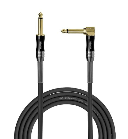Softline Pro SP RAST500-C Guitar Cable 5 Meter 6.35mm Mono Right Angle to 6.35mm Mono Jack Durable Nylon Braided Instrument Cable