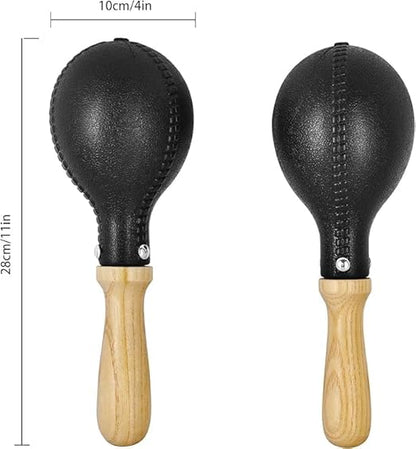 Softline Pro SP MABS BK Maracas Hand Percussion Rattles Sand Hammer Percussion Instrument Professional Maracas with ABS Shells and Wooden Handles - Pair
