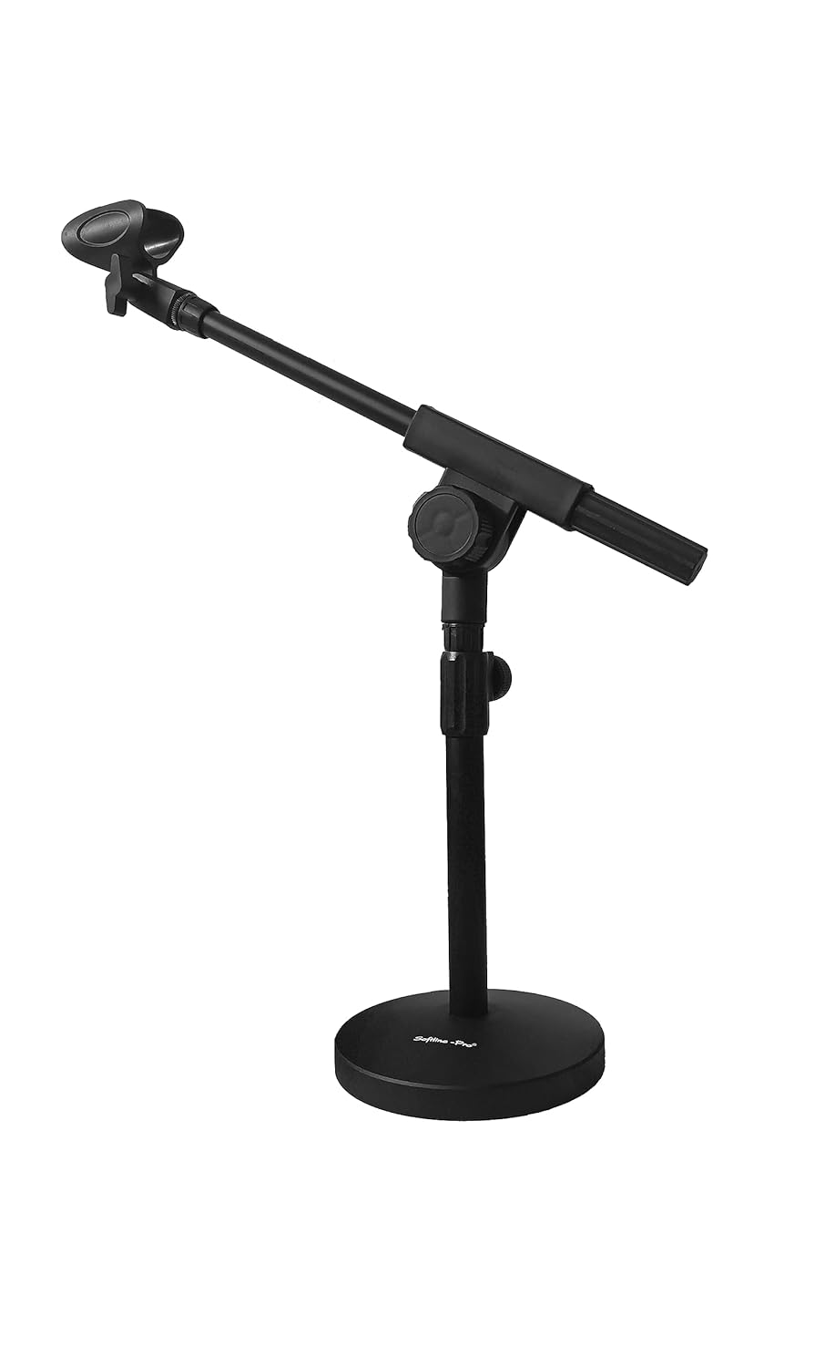 Softline Pro Mic Stand for Singing, Table Top Microphone Stand with Heavy Duty Huge Round Base - 25.5 cm, 2.1 Kg, SP05