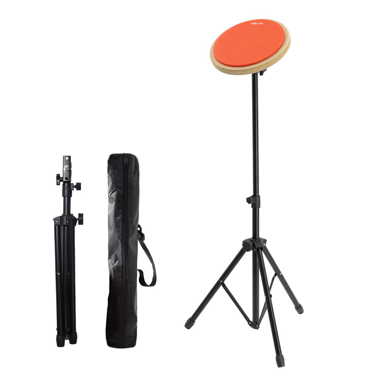 Softline Pro 8" Round Dumbed Drum Practice Pad Kit, Single Side with Stand (SP-DPPR-08-Kit-OG)