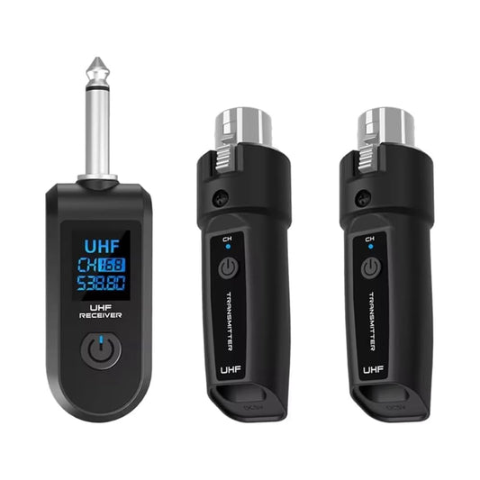 Softline Pro UHF XLR Adapter System Wireless Microphone Transmitter Receiver for Dynamic Microphone Guitar Audio Mixer PA System (SP DWT002 MIC) - Dual