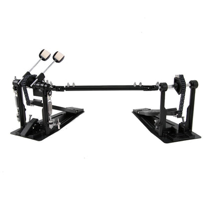 Softline Pro SP D-512 Double Bass Drum Pedal Professional Heavy Duty Double Chain Drive Twin Kick Pedal with Power Glide Cam Coil Spring Adjustable Spring Tension & Non-Slip Base for Drum Kits