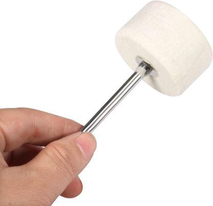 Softline Pro White Felt Bass Drum Beater Drum Pedal Beater Kick Drum Foot Pedal Beater for Drum Percussion Instrument Accessory Large Felt Beater (White)