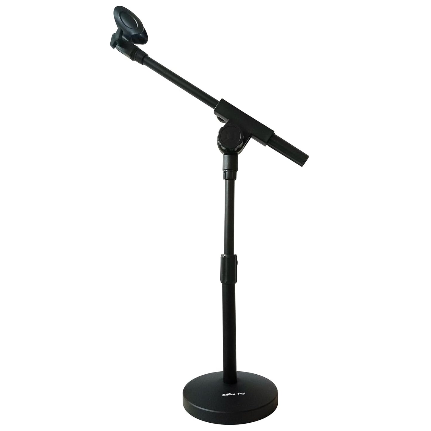 Softline Pro Mic Stand for Singing, Table Top Microphone Stand with Heavy Duty Huge Round Base - 25.5 cm, 2.1 Kg, SP05