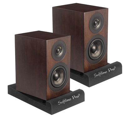 Softline Pro Acoustic Isolation Pads for Studio Monitor Speaker High-Density Acoustic Foam for 3"–5" Inch Speakers Vibrations & Improves Sound Clarity Supports up to 10Kg (SP46) - Pair