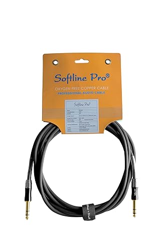 Softline Pro SPSS300 6.3MM Stereo Jack to 6.3MM Stereo Jack 10 Ft / 3 Meter Cable (Gold Plated)