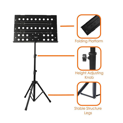 Softline Pro Foldable Music Stand Sheet, Portable Professional Notation Stand with Carry Bag, Tabletop Music Book Stand for Guitar, Ukulele, Violin Players, (SP22)