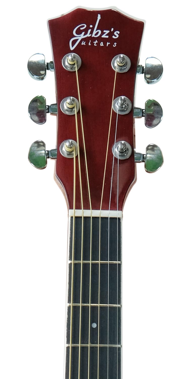 Gibz's Guitar G39EQ Glossy Semi Acoustic Guitar with Fishman Pickup, Truss Rod and Padded Bag (RB)