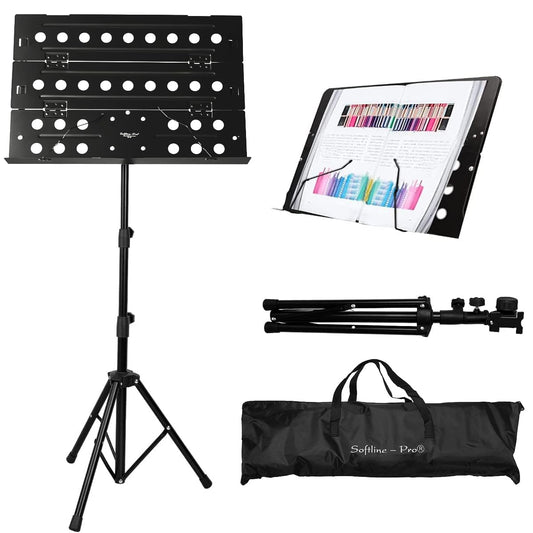 Softline Pro Foldable Music Stand Sheet, Portable Professional Notation Stand with Carry Bag, Tabletop Music Book Stand for Guitar, Ukulele, Violin Players, (SP22)