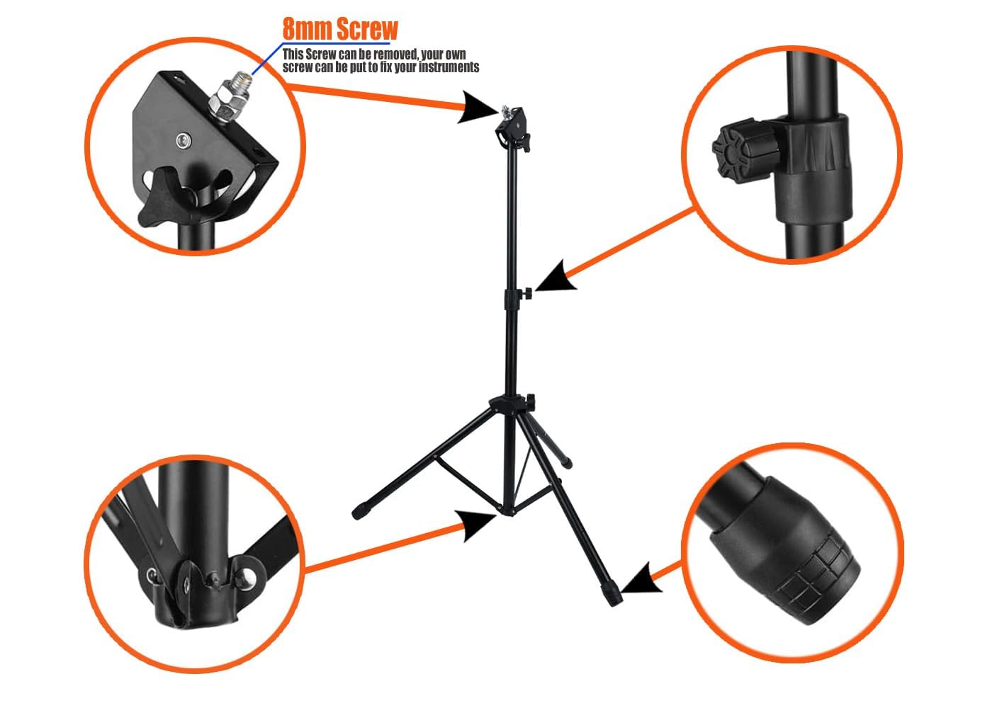 Softline Pro 8" Round Dumbed Drum Practice Pad Kit, Single Side with Stand (SP-DPPR-08-Kit-OG)