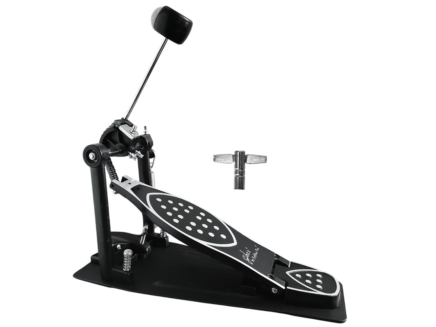 Softline Pro SP 520 Single Bass Drum Pedal Double Chain Drive Kick Pedal with Power Glide Cam Adjustable Spring Tension & Beater Angle Heavy Duty Drum Pedal for Acoustic & Electronic Drums Single Bass Drum Pedal Sprocket-less Double Chain Drive Kick Pedal
