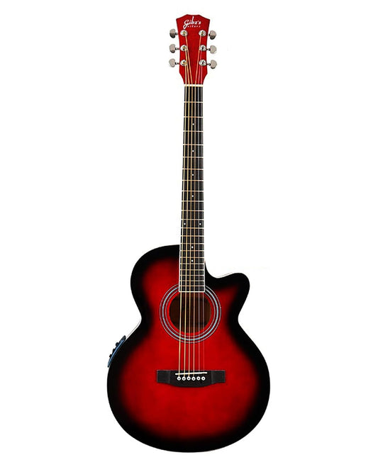 Gibz's Guitar G39EQ Glossy Semi Acoustic Guitar with Fishman Pickup, Truss Rod and Padded Bag (RB)