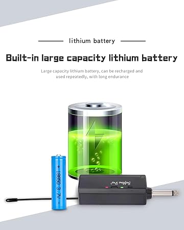 Lithium battery with a device and text on a white background