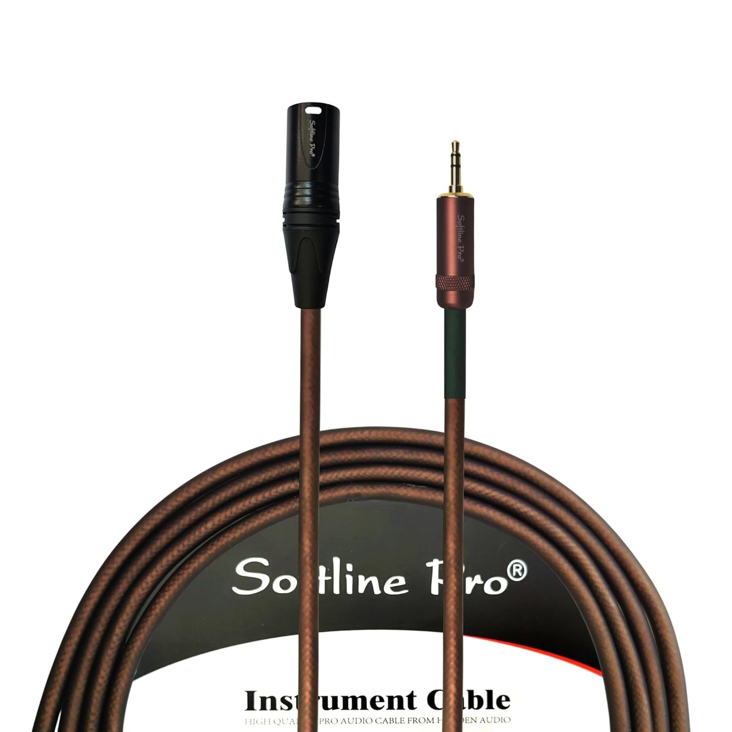 Softline Pro 3.5mm Stereo to XLR Male Cable Professional Interconnect Patch Cord Double Shielding Matt Silicone PVC Jacket For Mixers Recording & Live Performance - 3M (EP2 XLR Male 300 Pro)