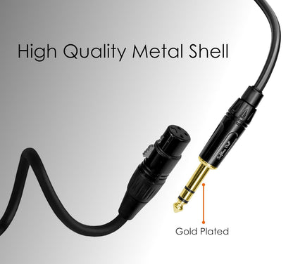 Softline Pro XLR Female to 6.3mm Jack Stereo 5 Meter Cable XLR to Female Auxiliary Stereo Cable 3Pin for TRS Audio Microphone (SPSF 500)