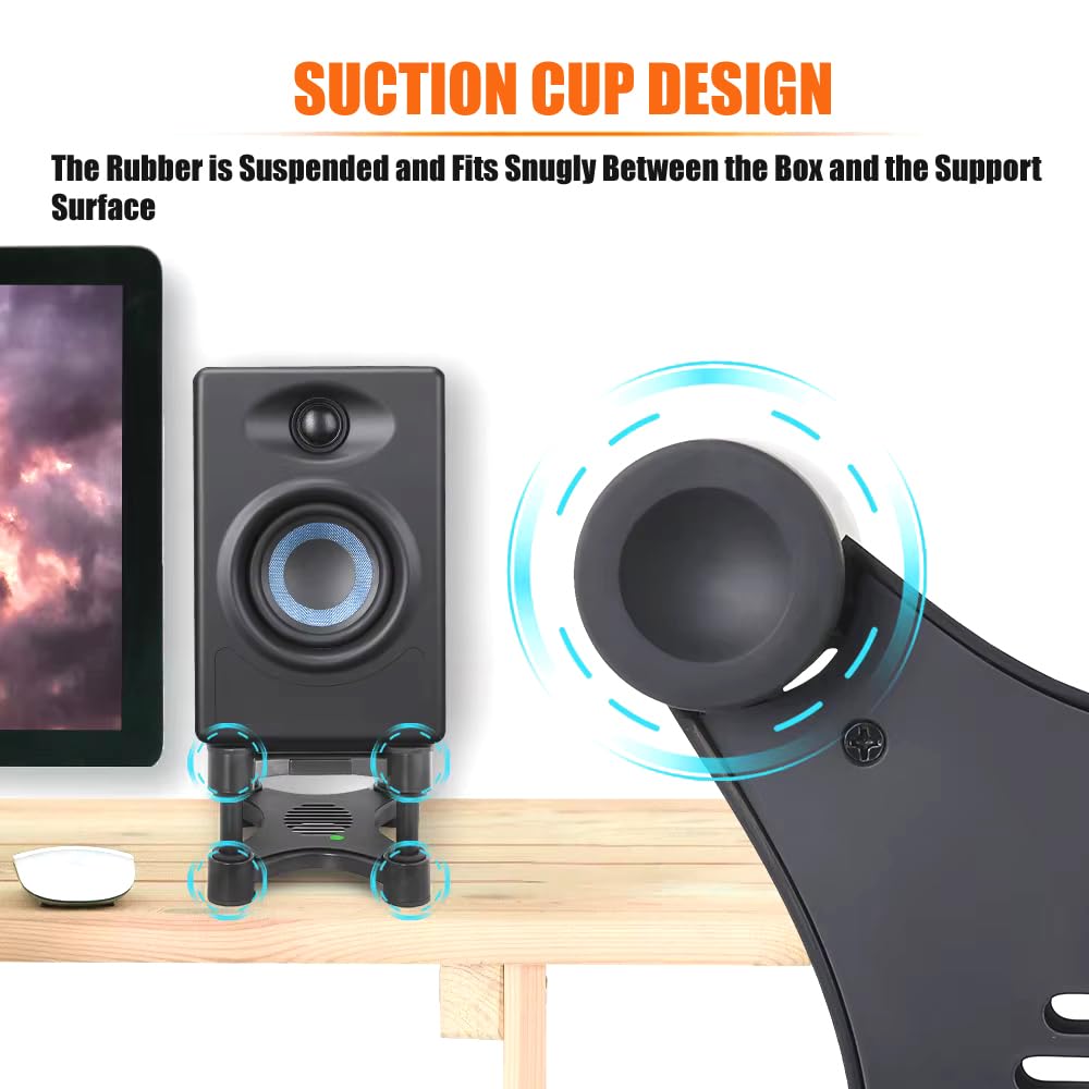 Softline Pro SP-ISO108 Isolation Studio Monitor Stand Height & Tilt Adjustable Black - Pack of 2 Pcs