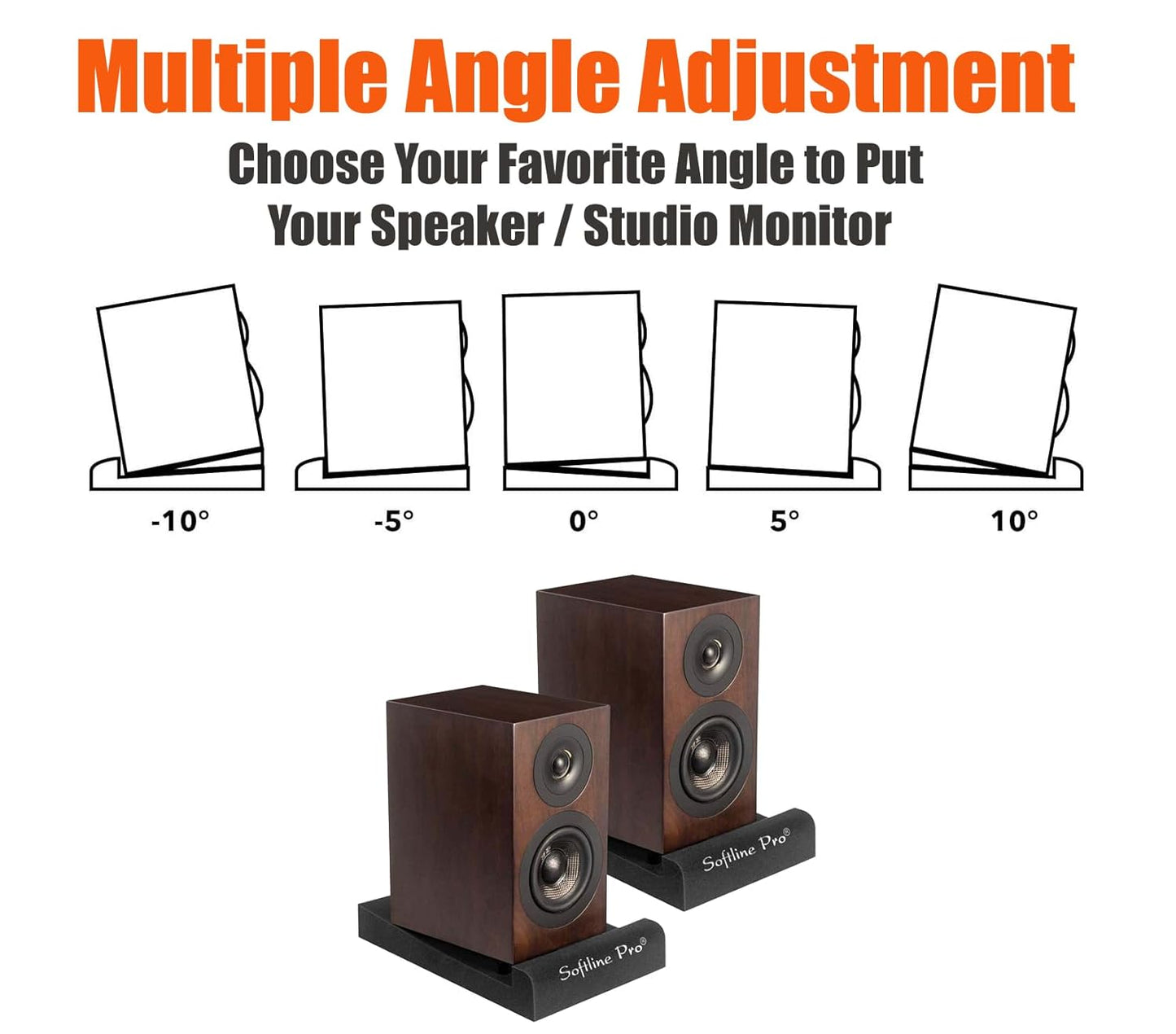 Softline Pro Acoustic Isolation Pads, Studio Monitor Speaker Isolation Foam Pads, High Density Acoustic Foam Suitable for 6"-10" Inch Speakers for Sound Improvement Prevent Vibrations SP67 (Pair)