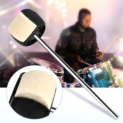 Softline Pro SP-DB-Premium Drum Beater,Bass Drum Pedal Hammer with Felt & Plastic Beater Heads and Stainless Steel Shaft, Fits Most Bass Drum Pedal (Round - BK (P))