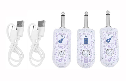 Softline Pro UHF Wireless Guitar System Rechargeable Digital Transmitter & Receiver Set for Electric Guitar, Keyboard & Musical Instruments - 6.35mm Audio Plug, Plug & Play (SP JJTRX 002)