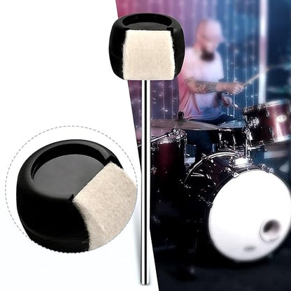 Softline Pro SP-DB-Premium Drum Beater,Bass Drum Pedal Hammer with Felt & Plastic Beater Heads and Stainless Steel Shaft, Fits Most Bass Drum Pedal (Round - BK (P))