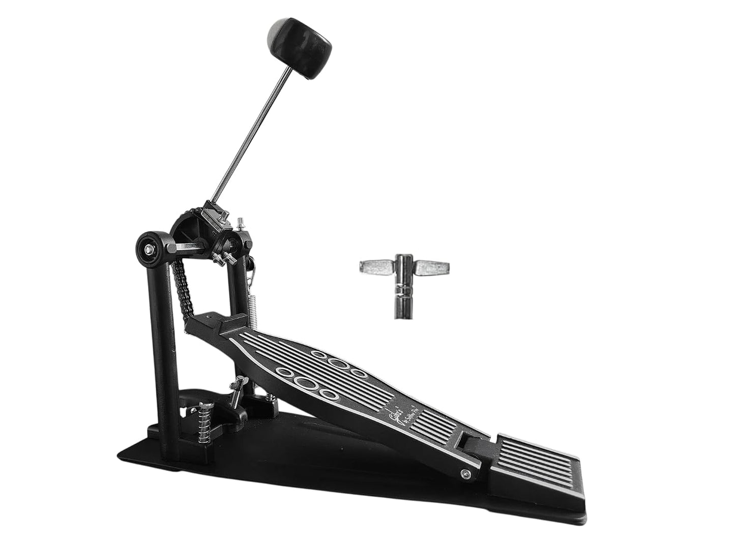 Softline Pro SP 510 Single Bass Drum Pedal Double Chain Drive Kick Pedal with Power Glide Cam Adjustable Spring Tension & Beater Angle Heavy Duty Drum Pedal for Acoustic & Electronic Drums Single Bass Drum Pedal Sprocket-less Double Chain Drive Kick Pedal