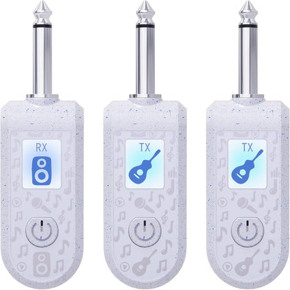 Softline Pro UHF Wireless Guitar System Rechargeable Digital Transmitter & Receiver Set for Electric Guitar, Keyboard & Musical Instruments - 6.35mm Audio Plug, Plug & Play (SP JJTRX 002)