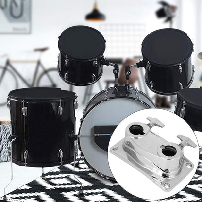 Softline Pro Bass Drum Dual Tom Mount Bracket Percussion Drum Accessory Tom Drum Holder Base Plate Style B (SP DTMB 001)