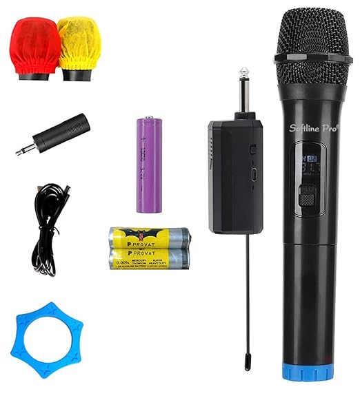 Softline Pro UHF Single Wireless Dynamic Microphone with Rechargeable Receiver Handheld Mic (SP SHWL MIC)