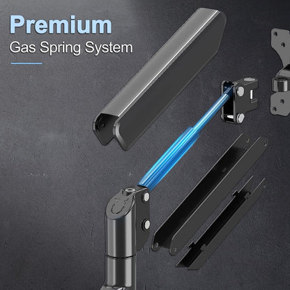 Softline Pro SP HMS1 Single Monitor Desk Mount, Gas Spring Single Arm Monitor Stand Desk VESA Mount for 13 to 32 Inch Screen with Clamp and Grommet Mounting Base