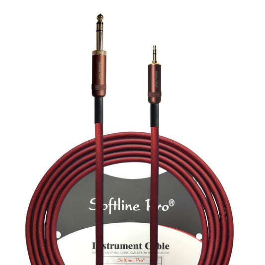 Softline Pro 3.5mm to 6.35mm Aux Cable TRS Bidirectional Stereo Audio Cable Gold-Plated 99.99% OFC Core Double Shielded Guitar, Mixer, Laptop, Speaker & Amplifier – 3 Meter (EP2 STEREO 300 Pro)
