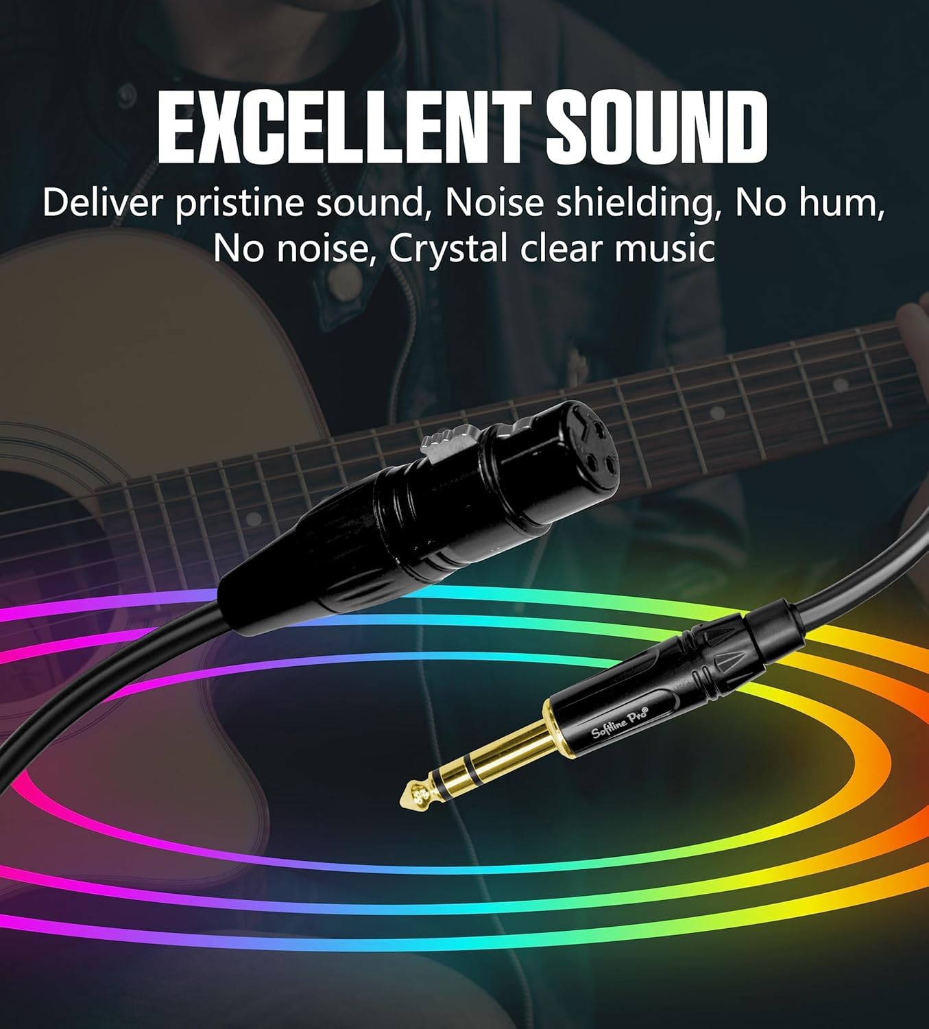 Softline Pro XLR Female to 6.3mm Jack Stereo 5 Meter Cable XLR to Female Auxiliary Stereo Cable 3Pin for TRS Audio Microphone (SPSF 500)